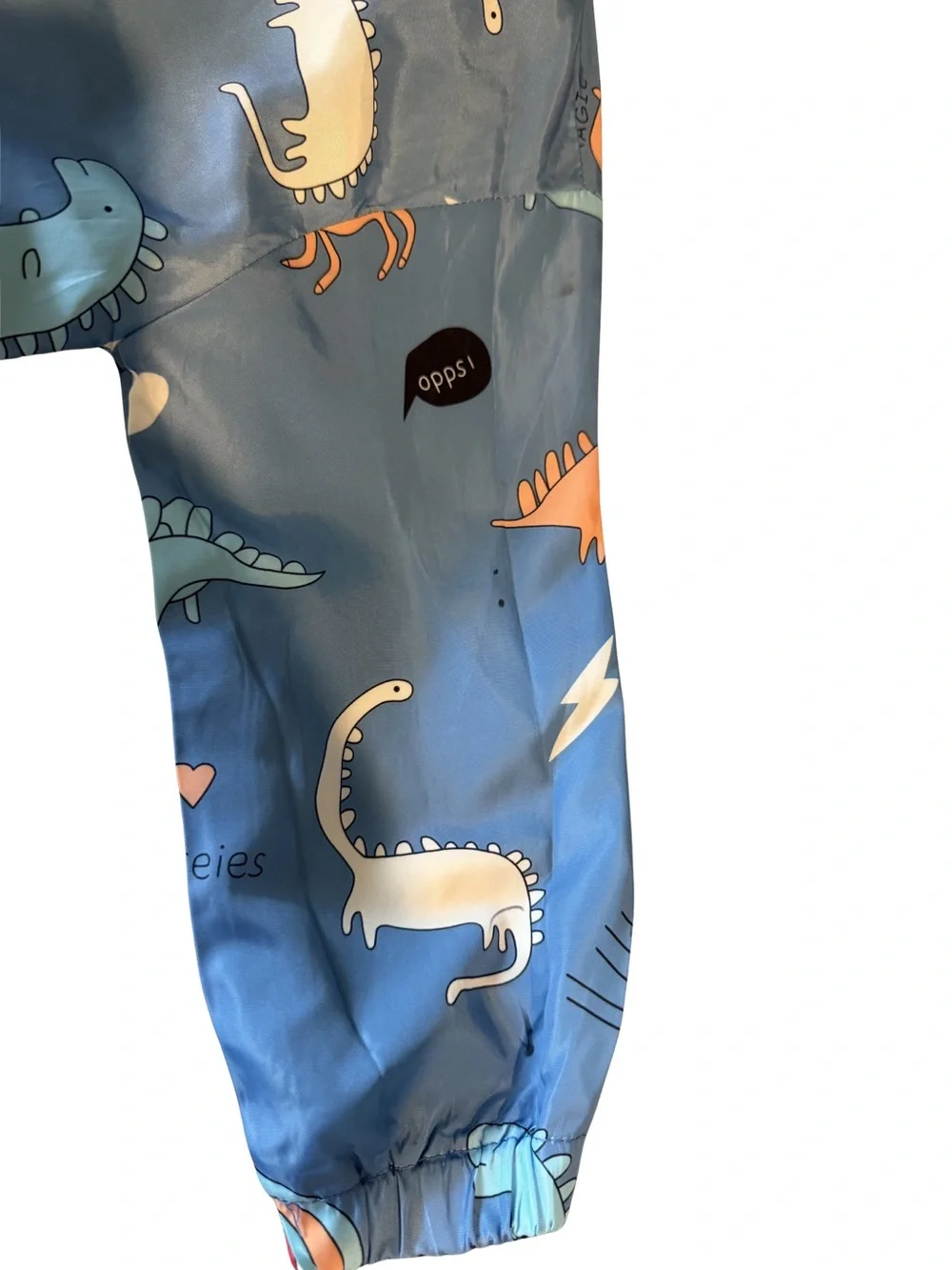 (5 for $15) | Blue Kids' Dino & Rainbow Hooded Windbreaker Jacket
